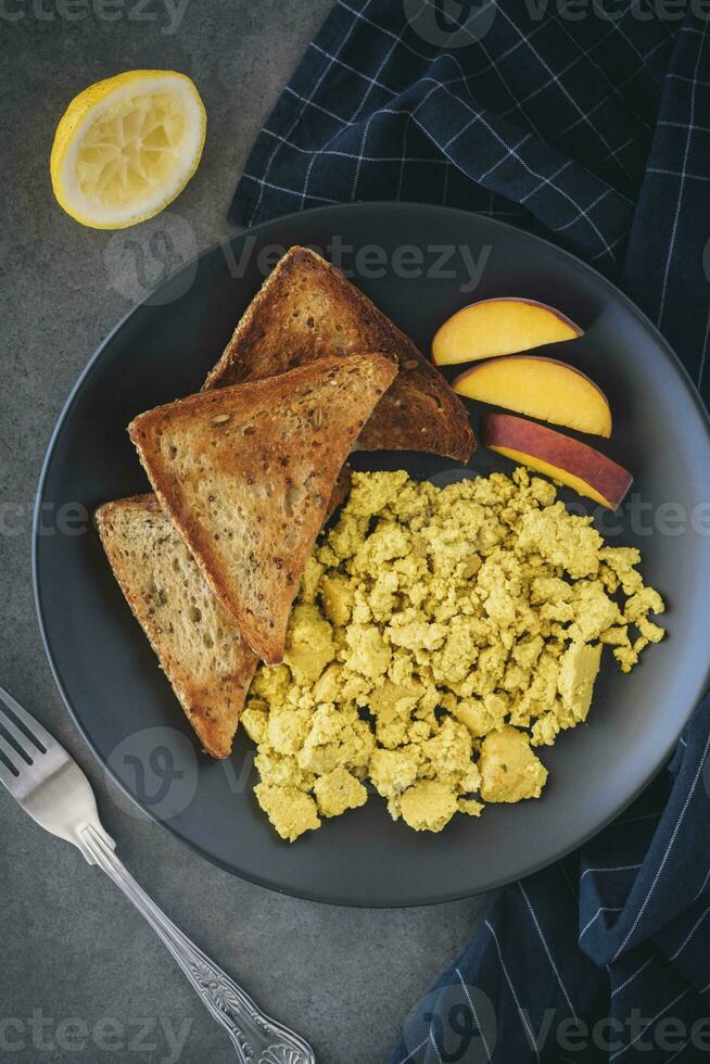 tofu with scramble eggs photo