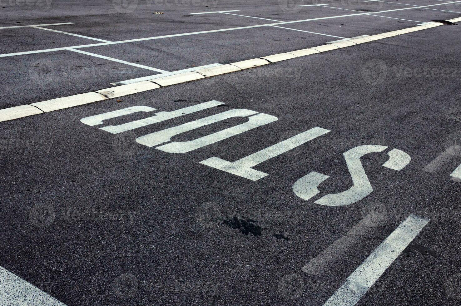 Stop sign on the road photo