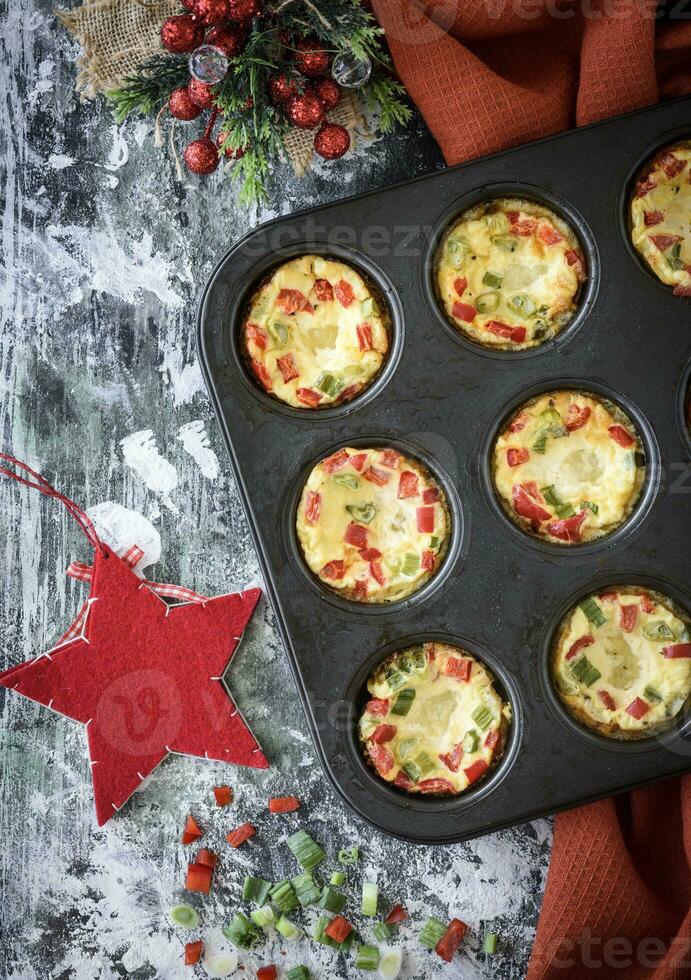 Muffins with vegetables photo