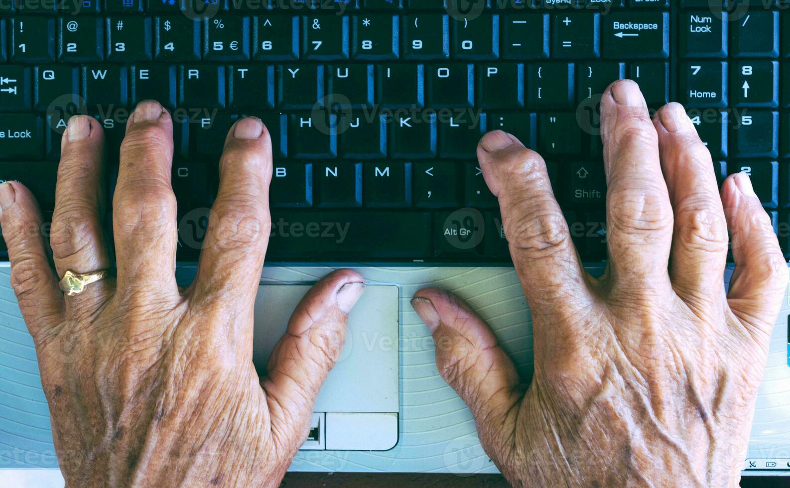 Old Typing hands photo