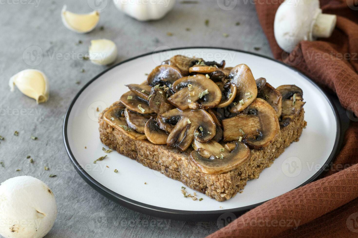 Fried mushrooms sandwich photo