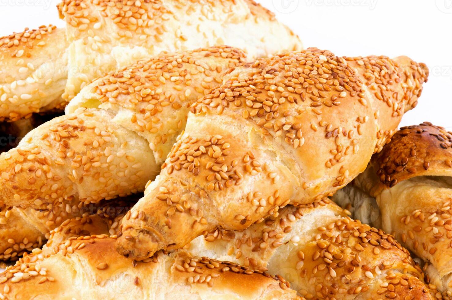 Butter croissant close up photo