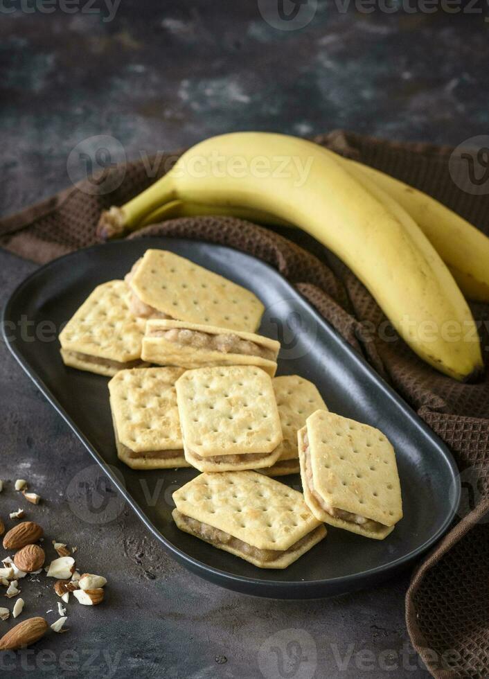 plátano y chocolate bocadillo foto