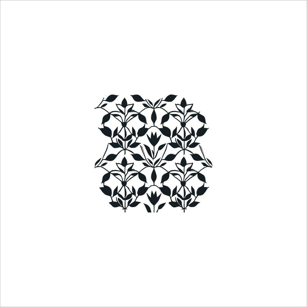 Leaves pattern vector line art.