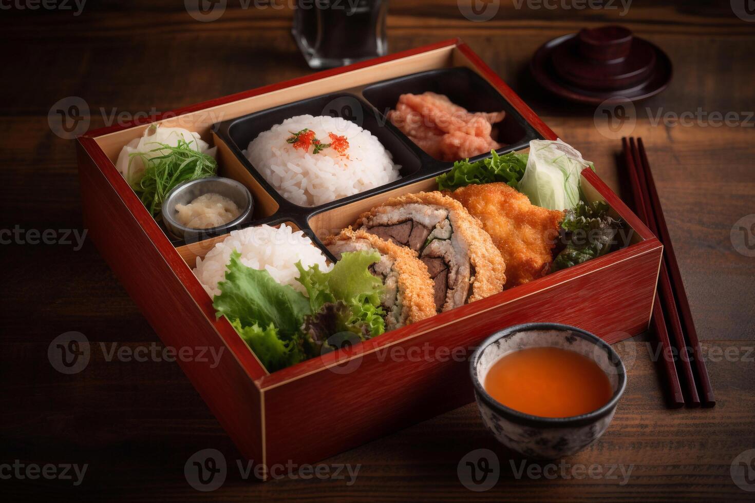 Japanese bento box AI Generate photo