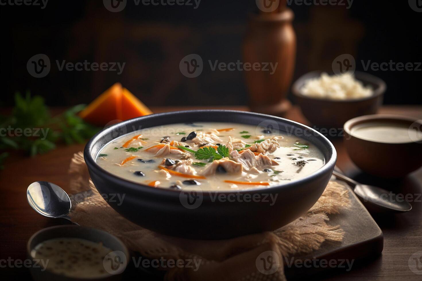 A Bowl of soup AI Generate photo