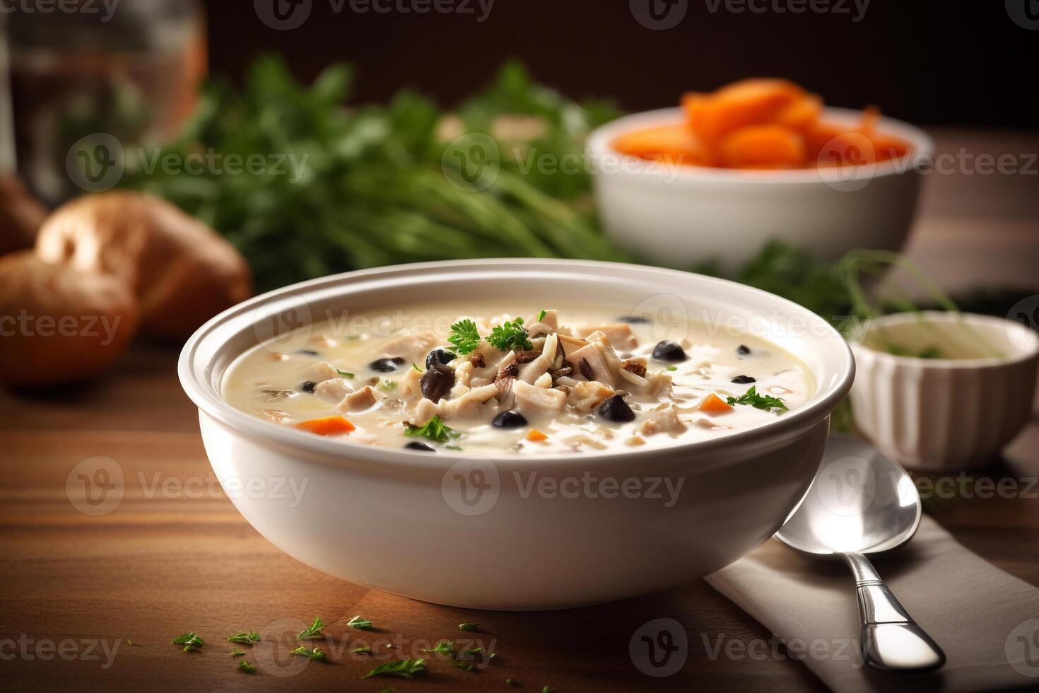 A Bowl of soup AI Generate photo