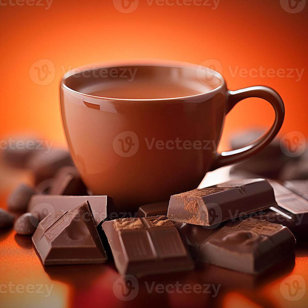 A cup of hot chocolate ai generate photo