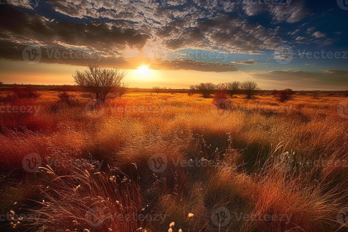 Meadow in the hills AI Generate photo