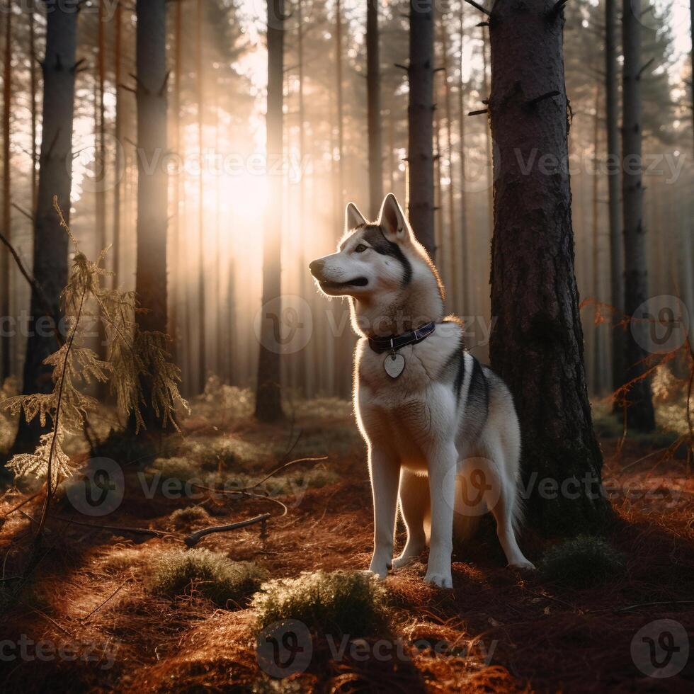 Portrait of siberian husky AI Generate photo