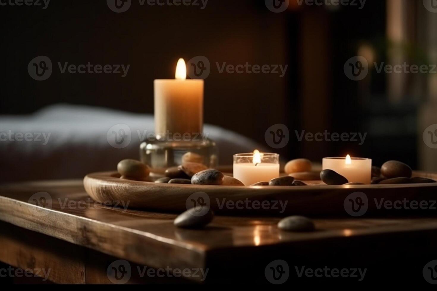Spa composition on the table ai generate photo
