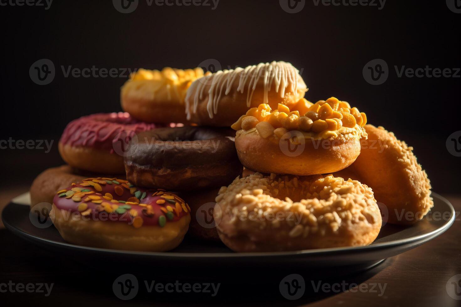 Delicious donuts AI Generate photo