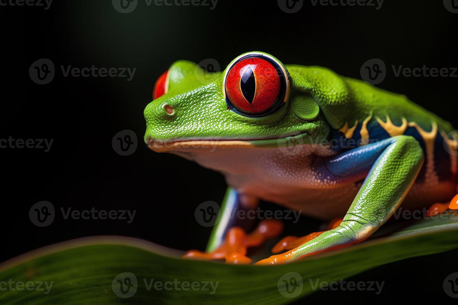 Red eye frog on the forest AI Generate photo