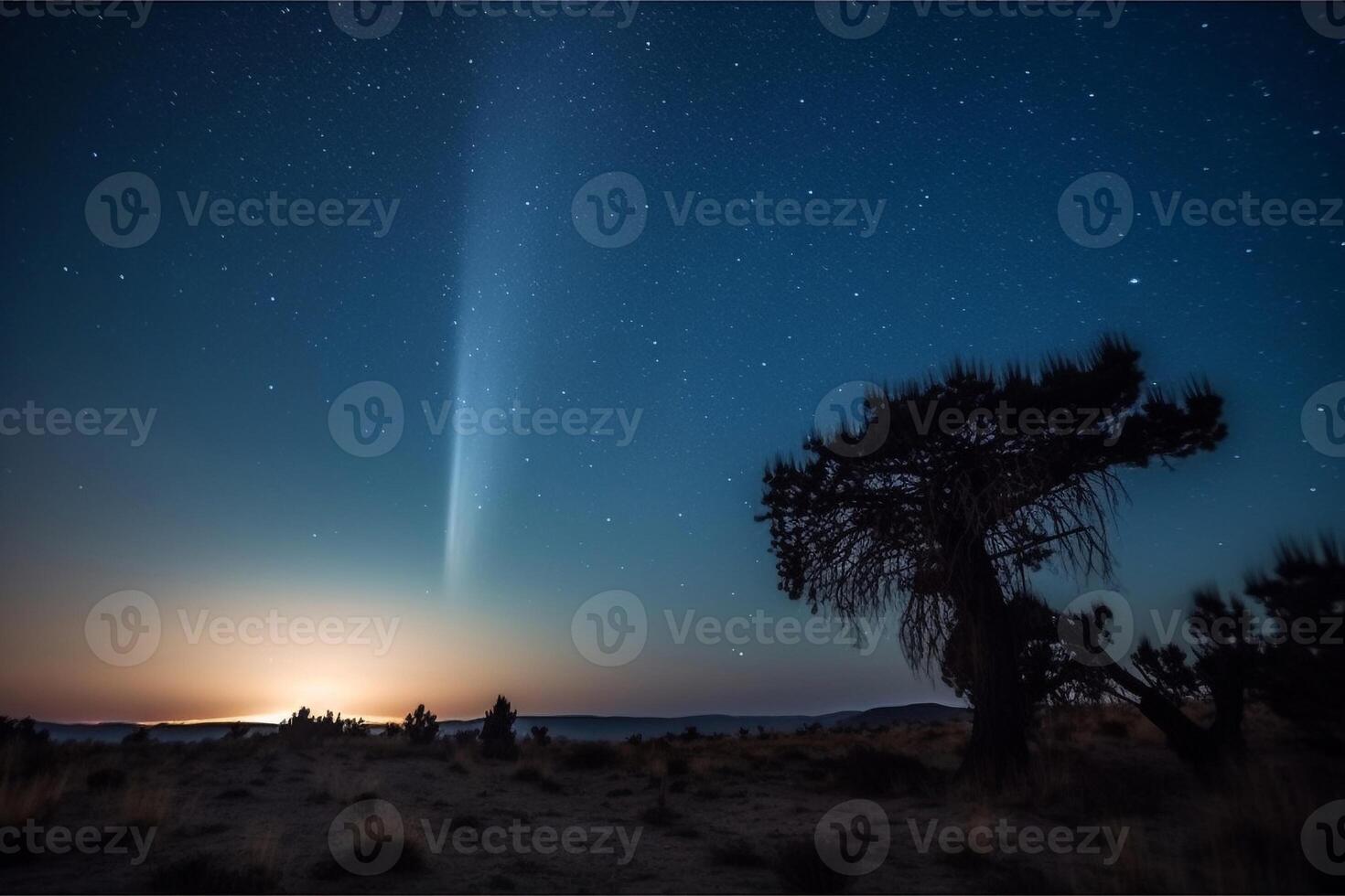 beautiful view in the night sky ai generate photo