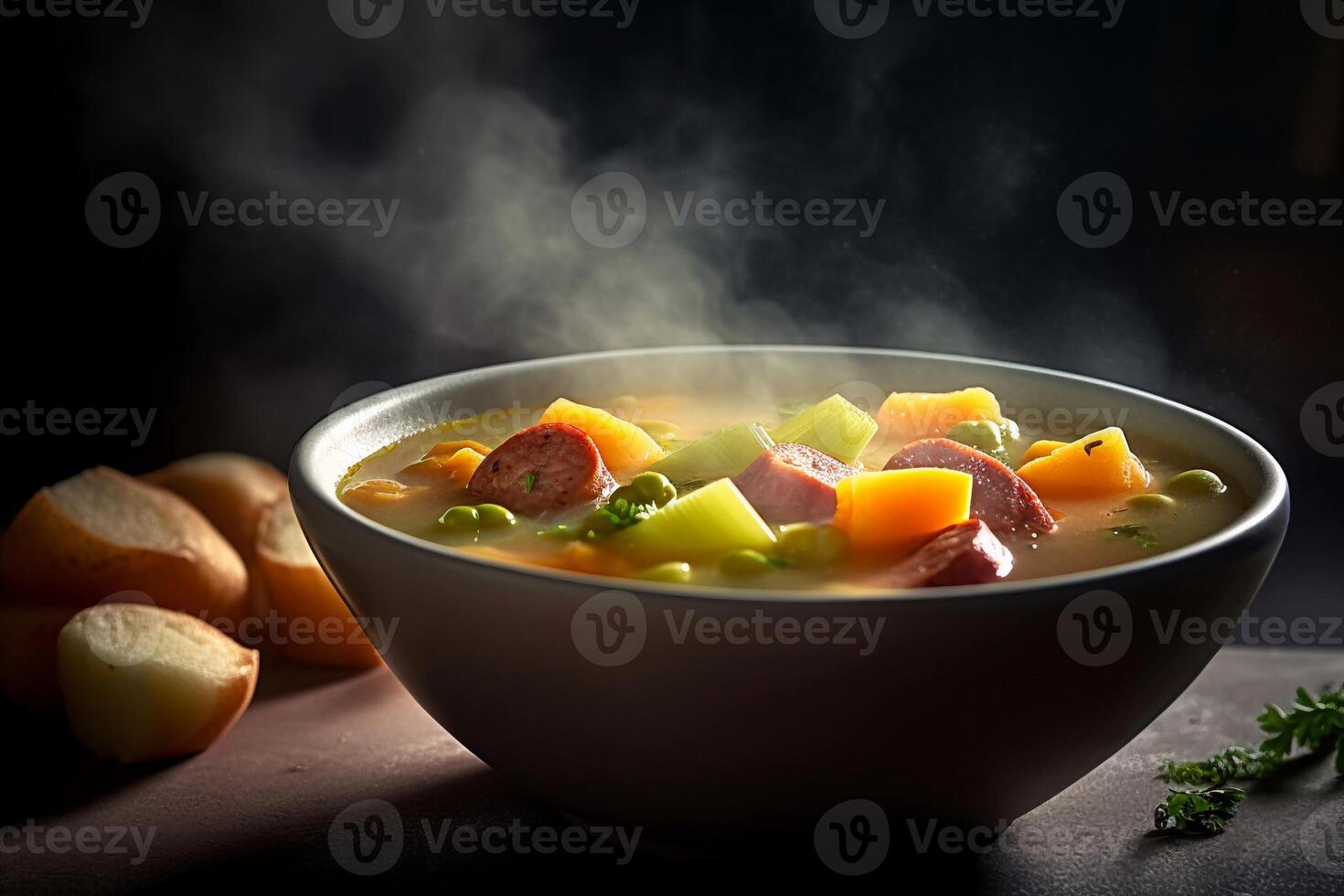 A Bowl of soup AI Generate photo