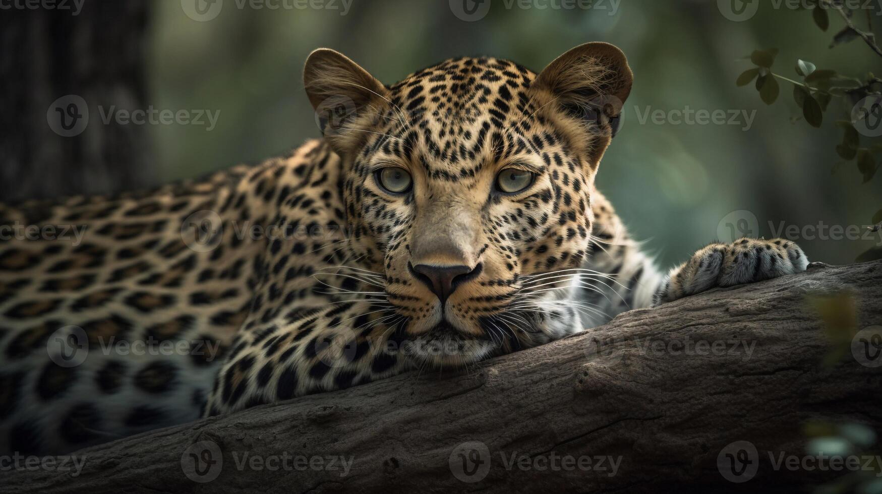 Leopard on the forest AI Generate photo