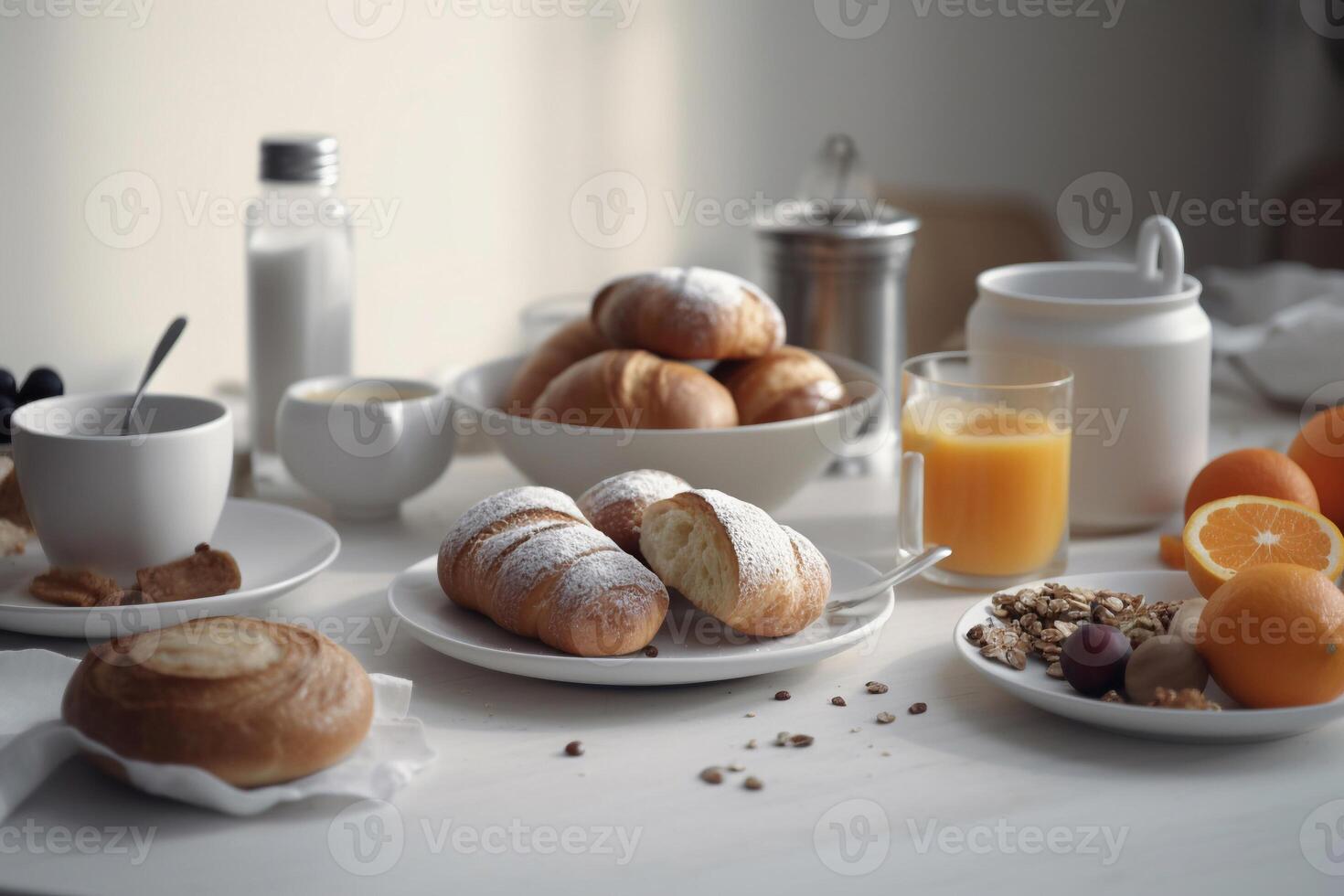 Bread on the table AI Generate photo