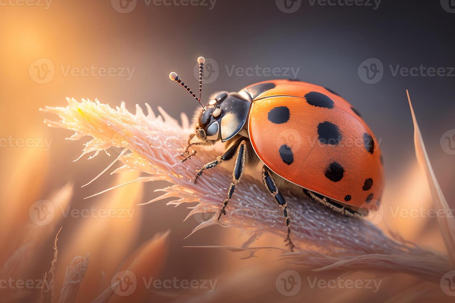 Portrait macro ladybug AI Generate photo