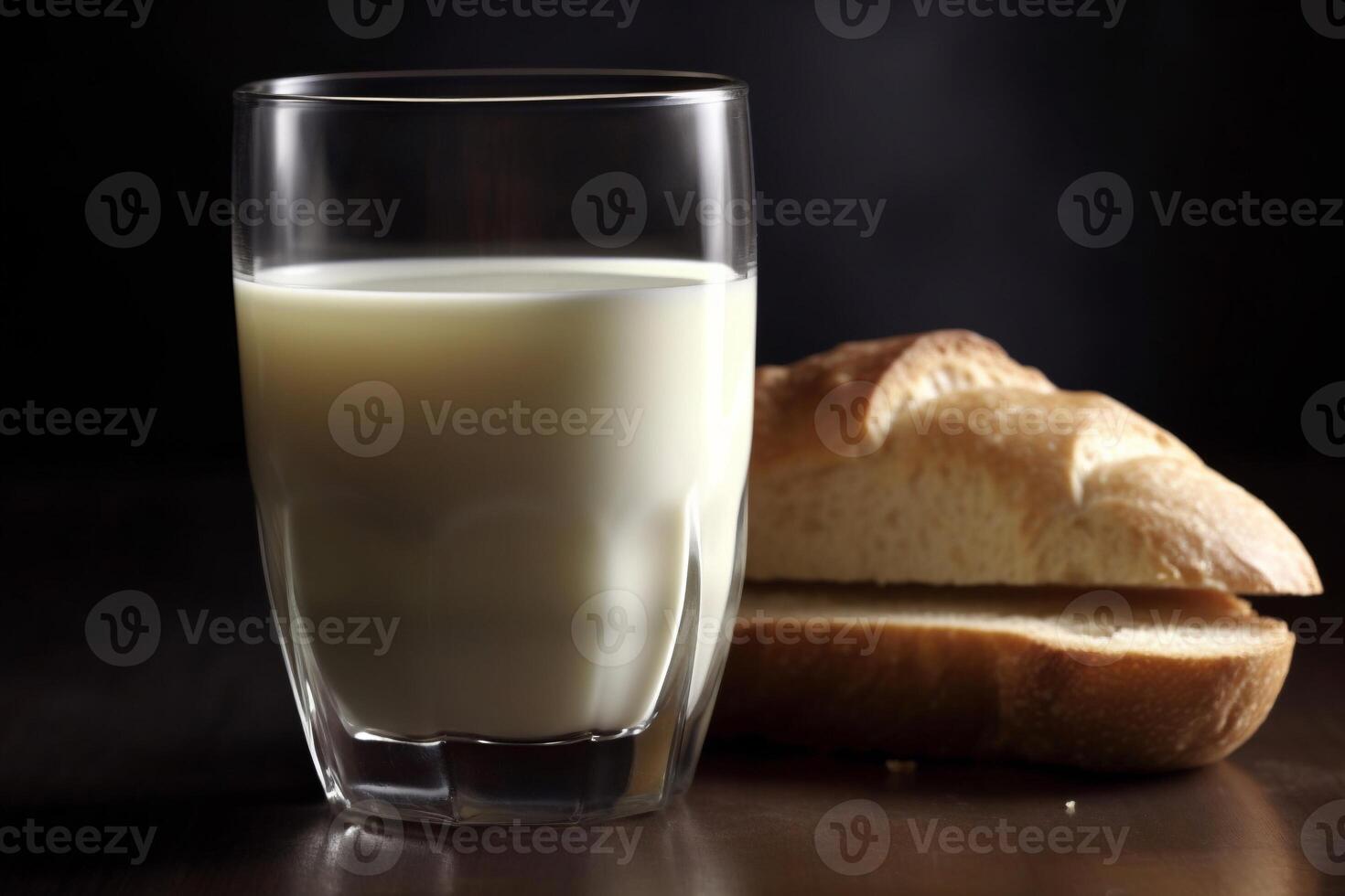 A glass of milk on the table AI Generate photo
