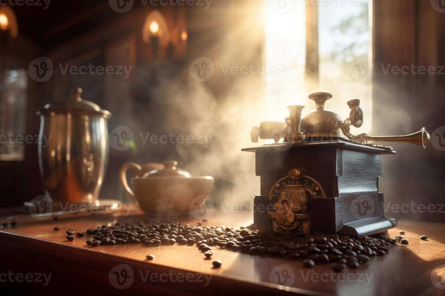 A cup of coffee on the table AI Generate photo