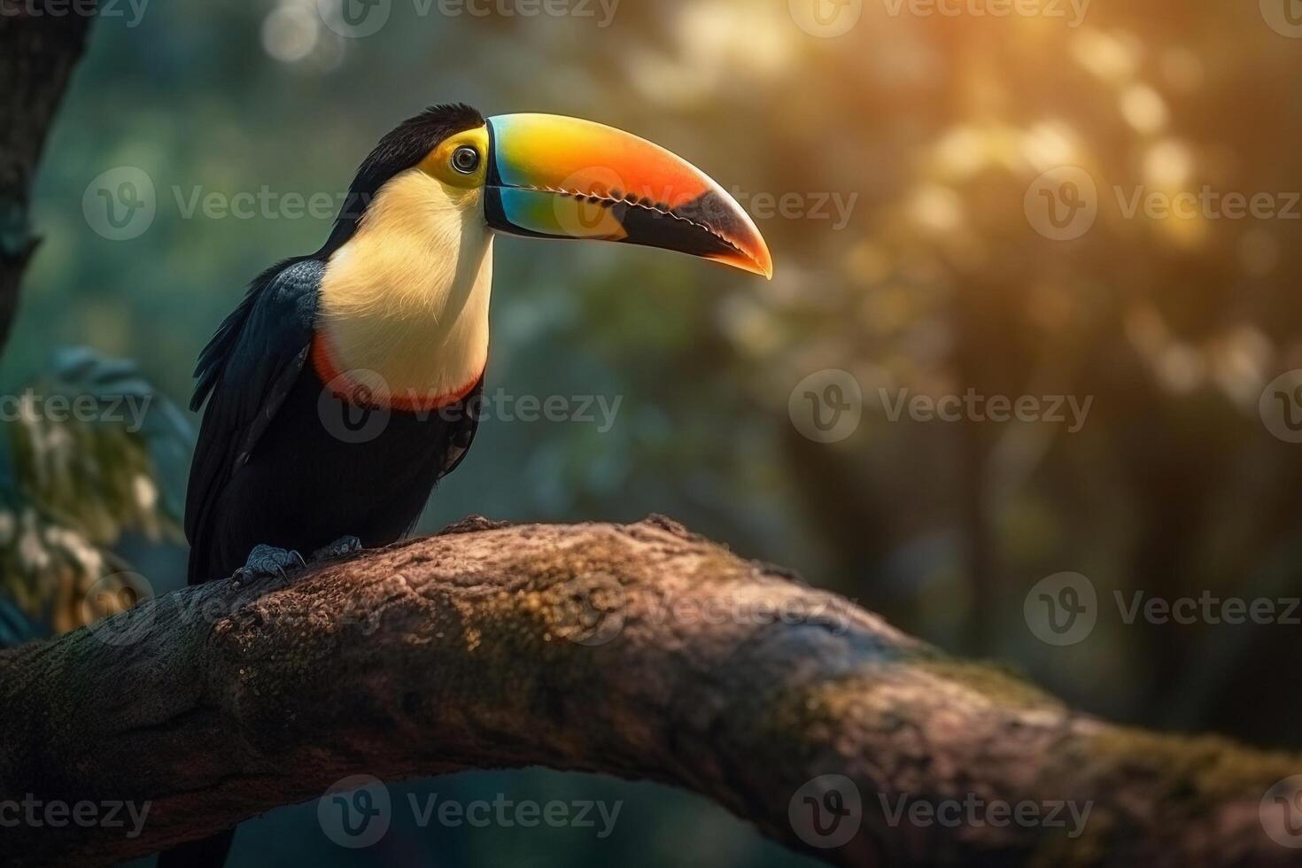 Toucan resting on the branch AI Generate photo