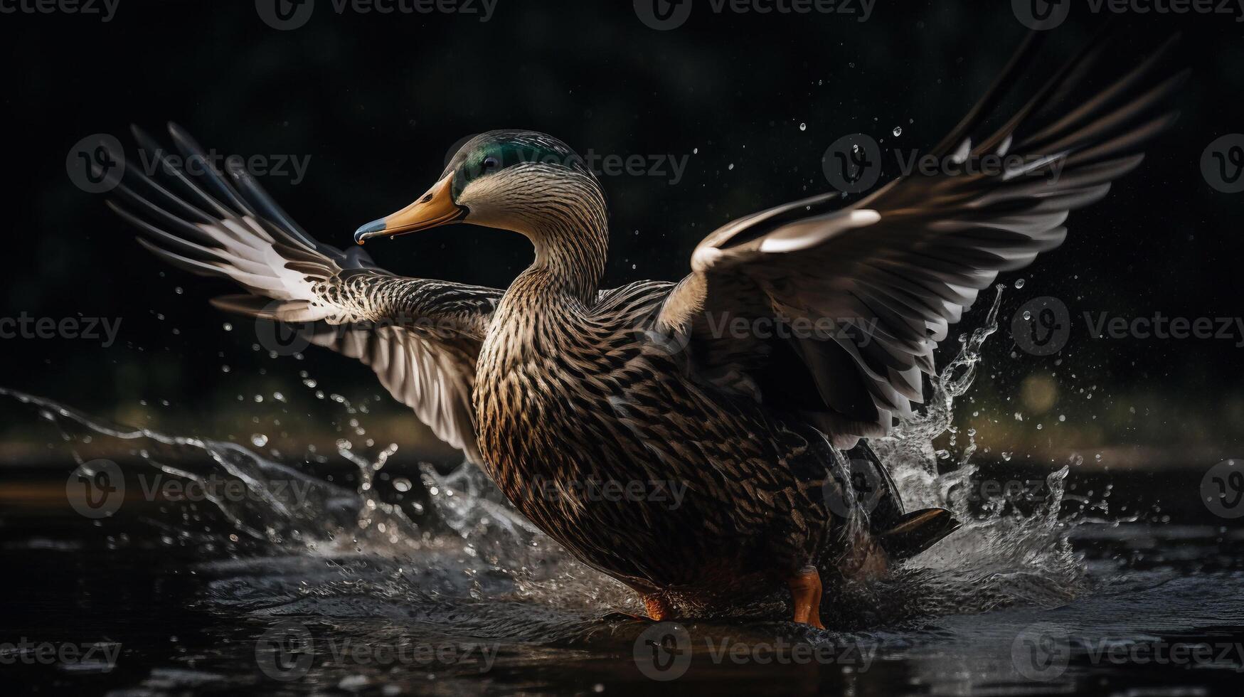 Beautiful duck on the water AI Generate photo