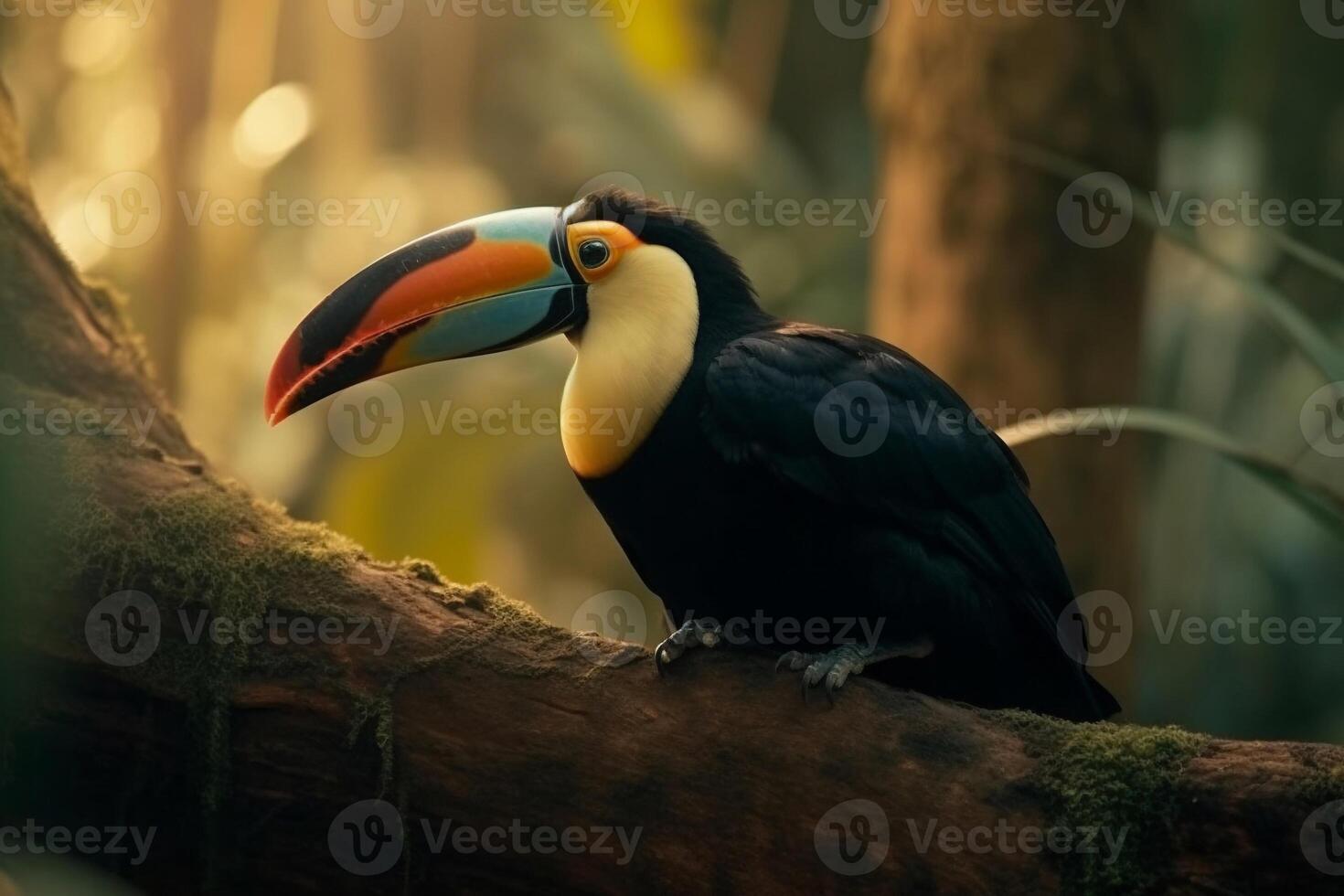 Toucan resting on the branch AI Generate photo