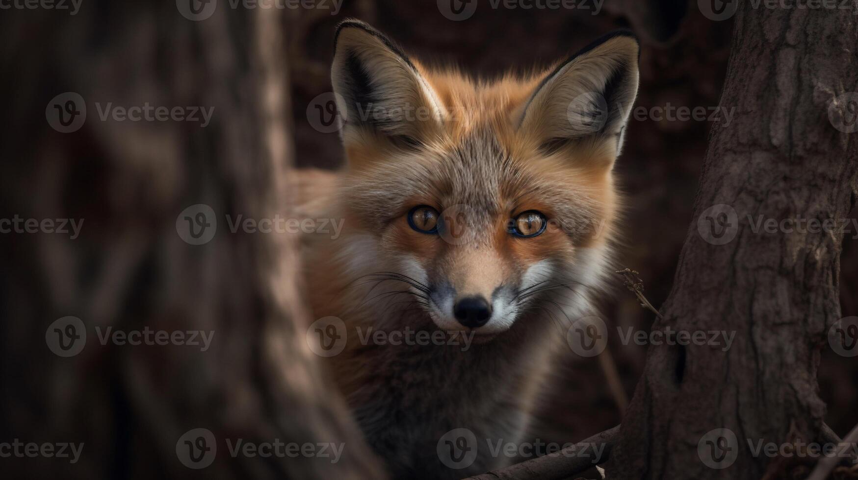 Red fox in the forest AI Generate photo