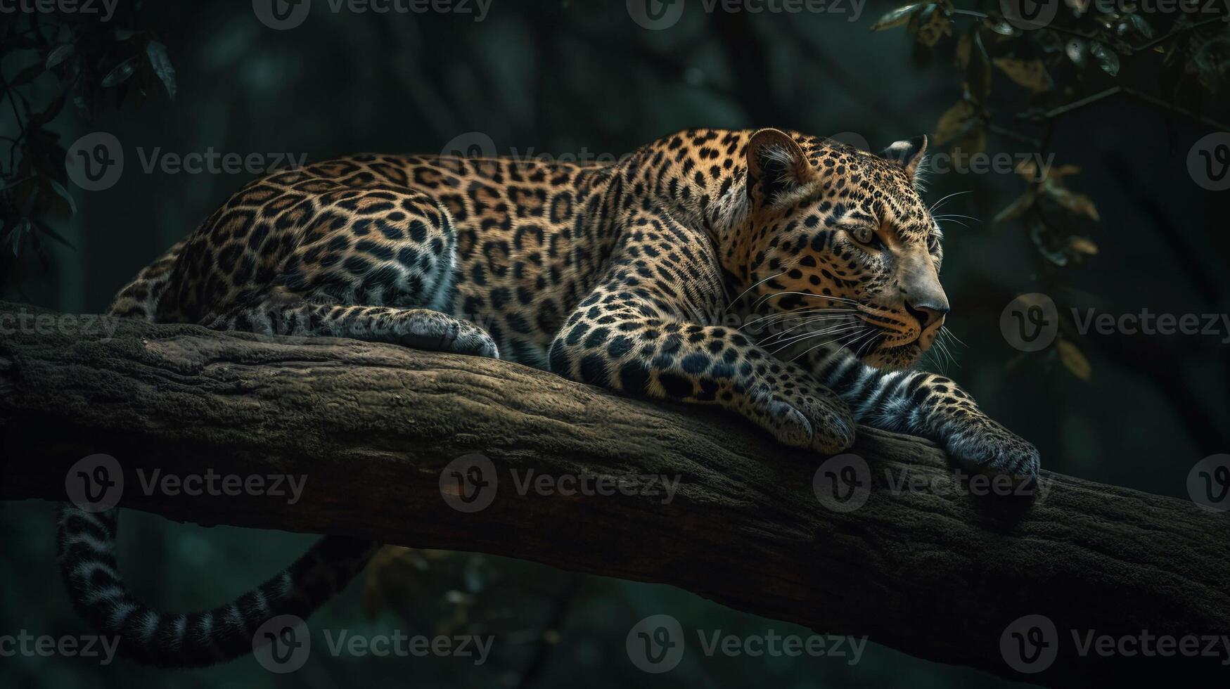 Leopard on the forest AI Generate photo