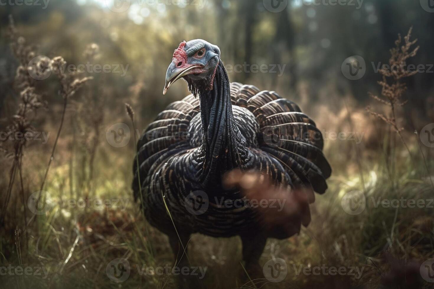 Turkey on the grass AI Generate photo