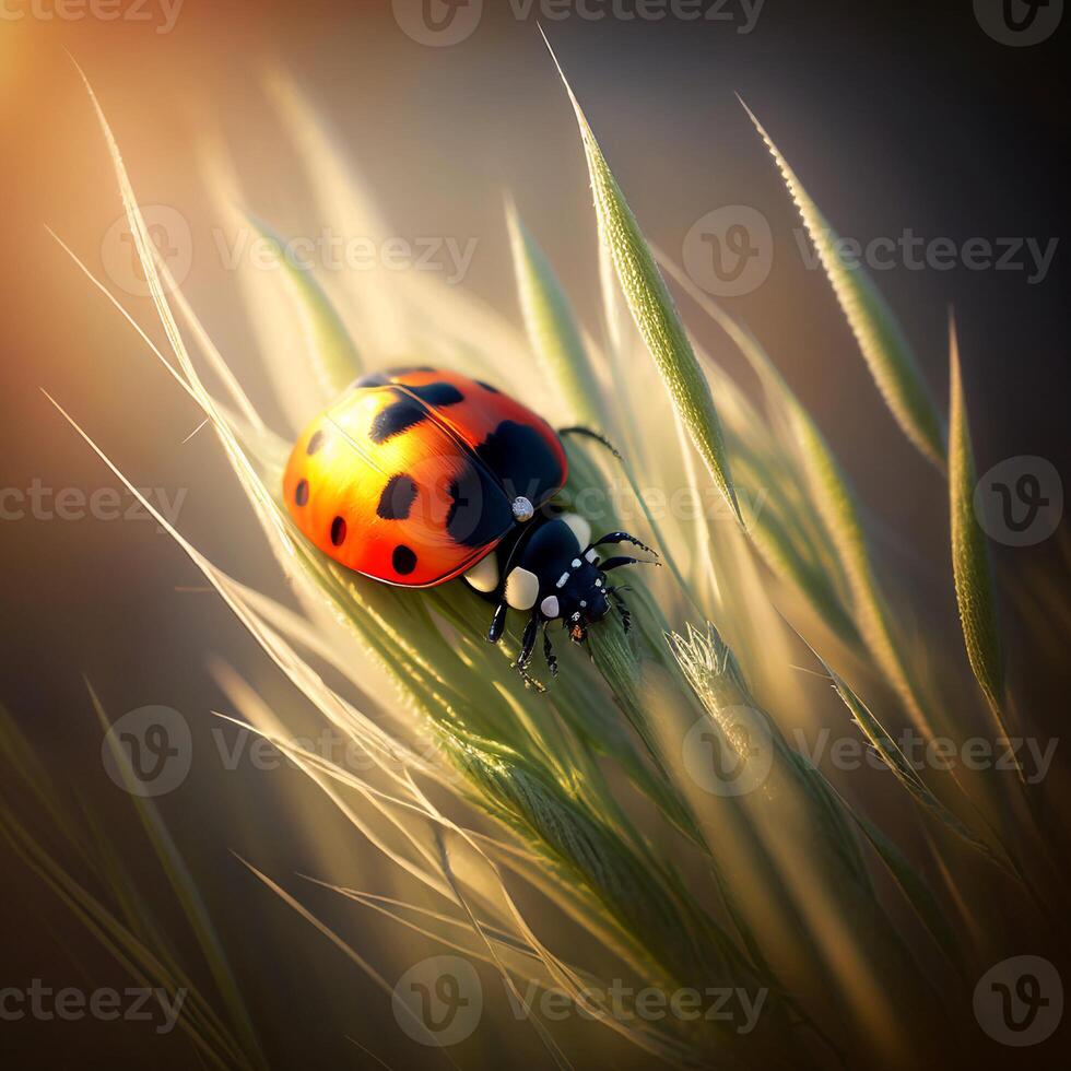 Portrait macro ladybug AI Generate photo