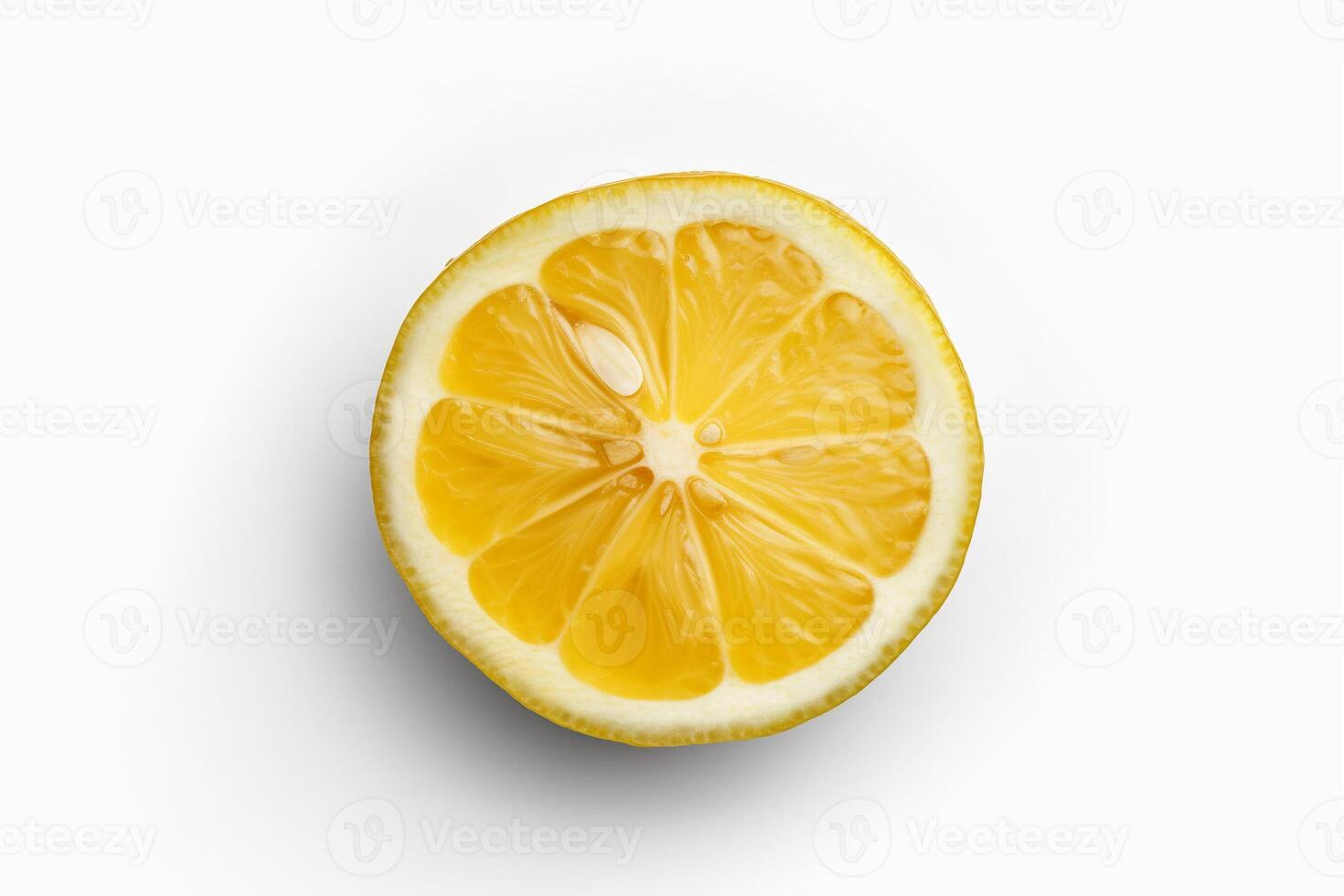 Lemon with leaf isolated on white AI Generate photo