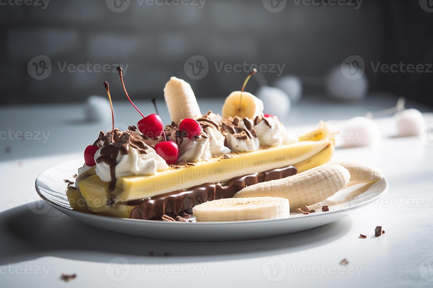 Banana Split on the table photo