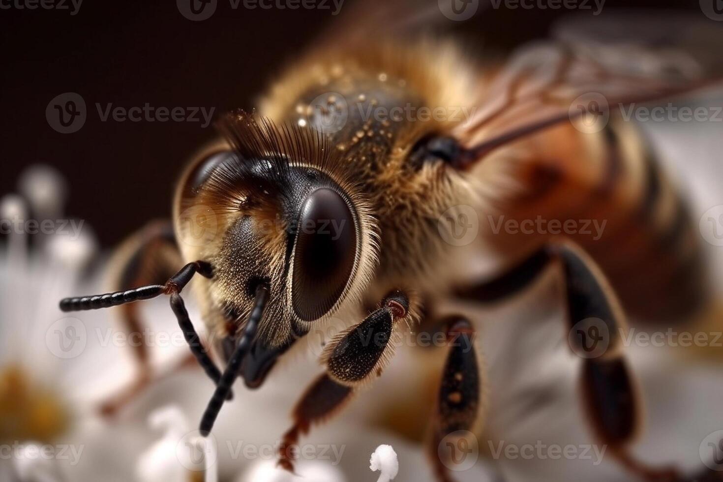 retrato macro abeja ai generar foto