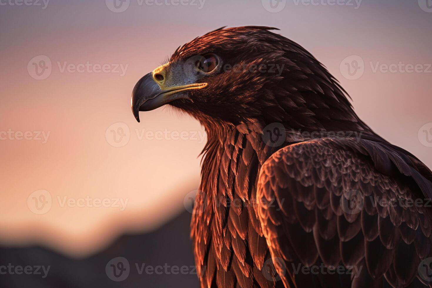 Portrait eagle on the forest AI Generate photo
