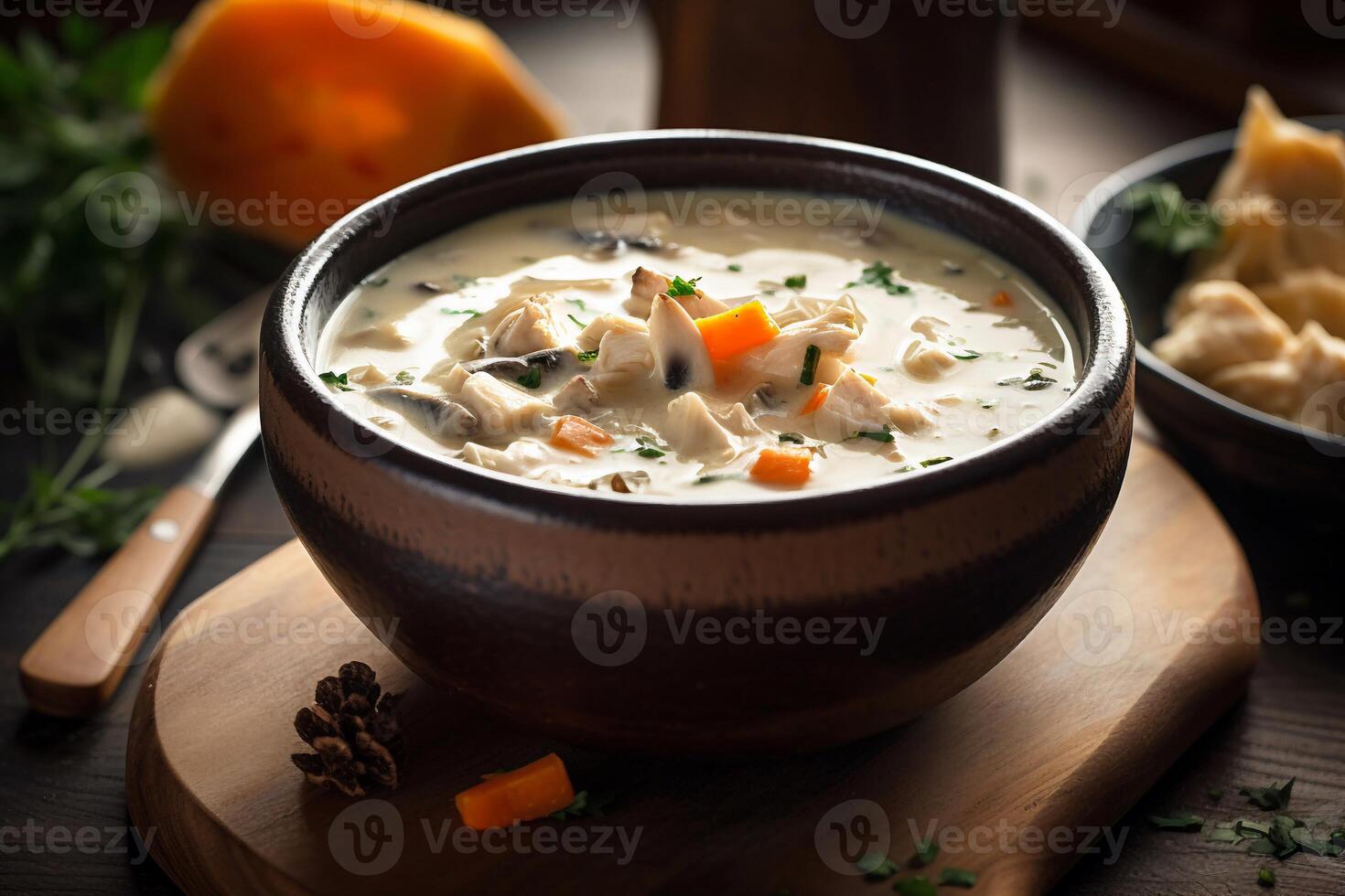 A Bowl of soup AI Generate photo