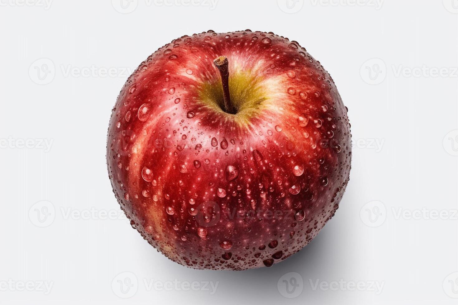 Apple with water drops isolated on white ai generate photo