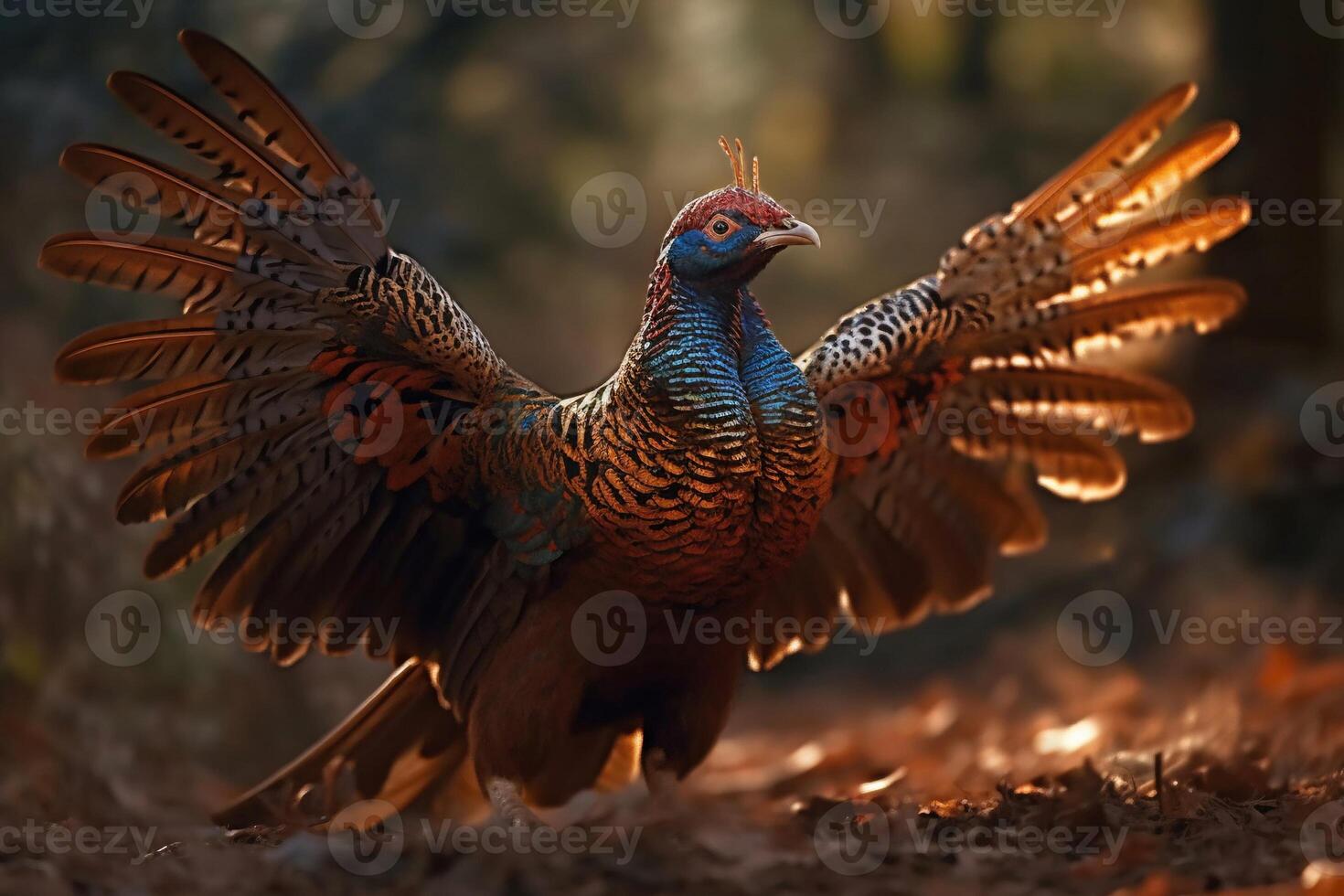 Pheasant on the forest AI Generate photo