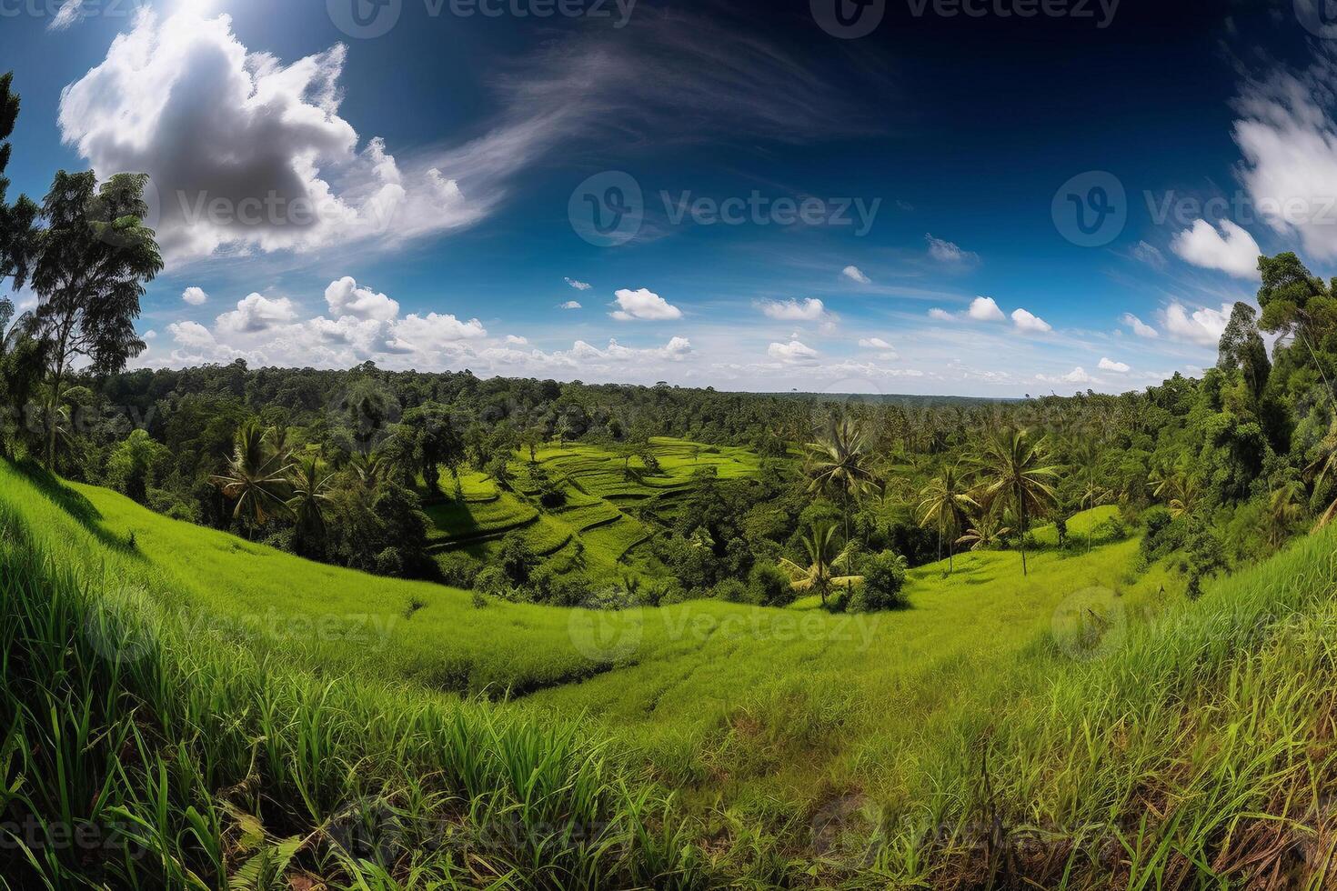 Meadow in the hills AI Generate photo