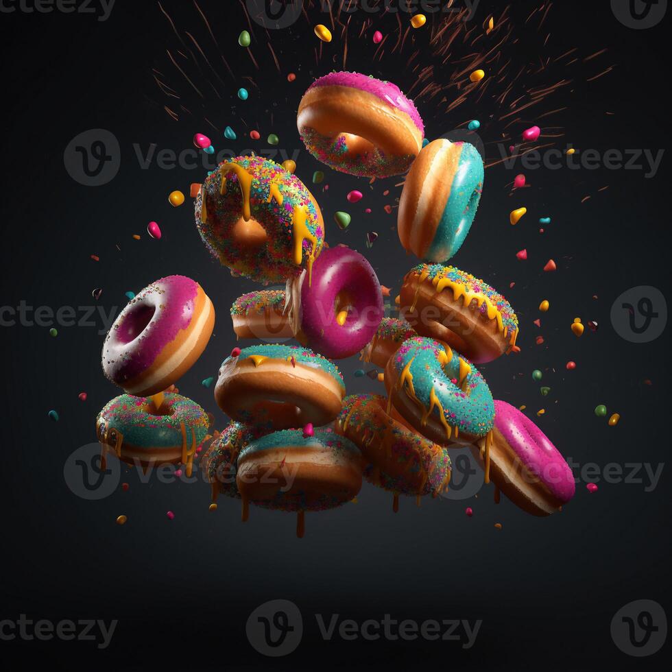 Delicious donuts AI Generate photo