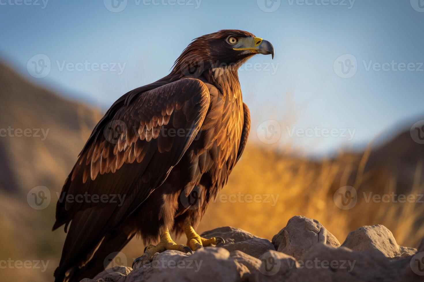 Portrait eagle on the forest AI Generate photo