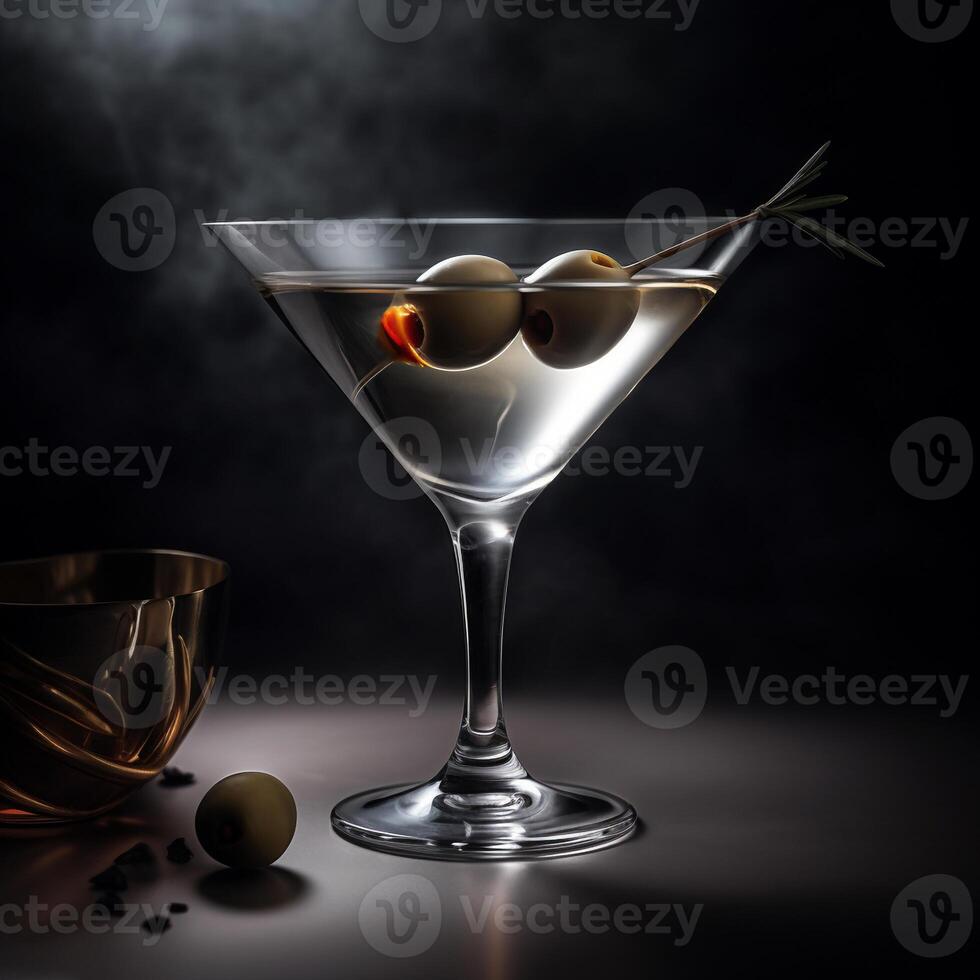 A glass of Cocktail on the table AI Generate photo