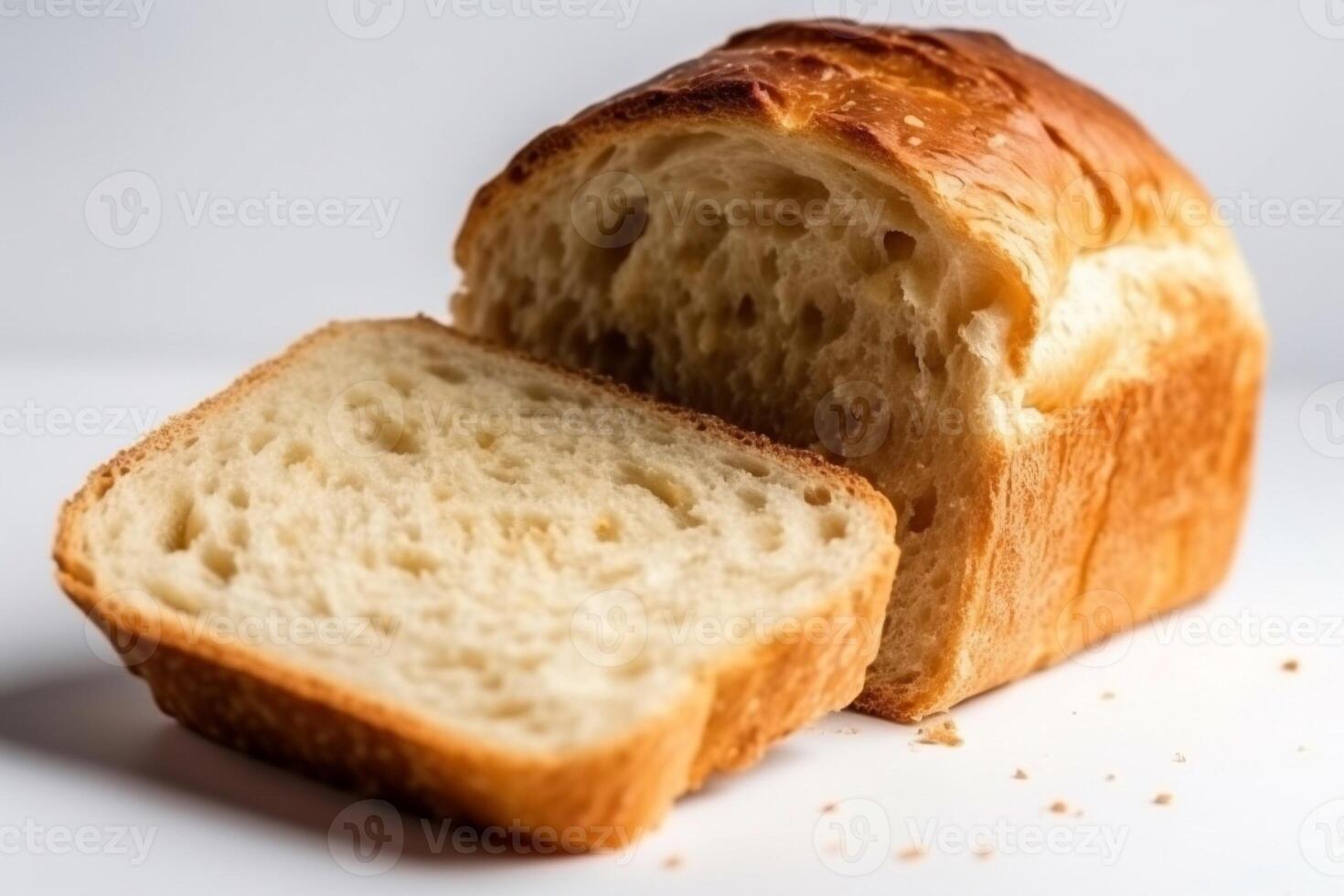 Bread isolated on white AI Generate photo