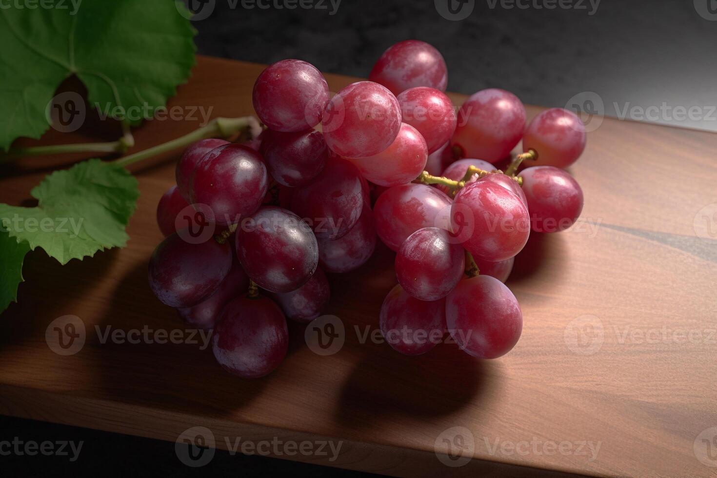 Fresh grape with leaf AI Generate photo