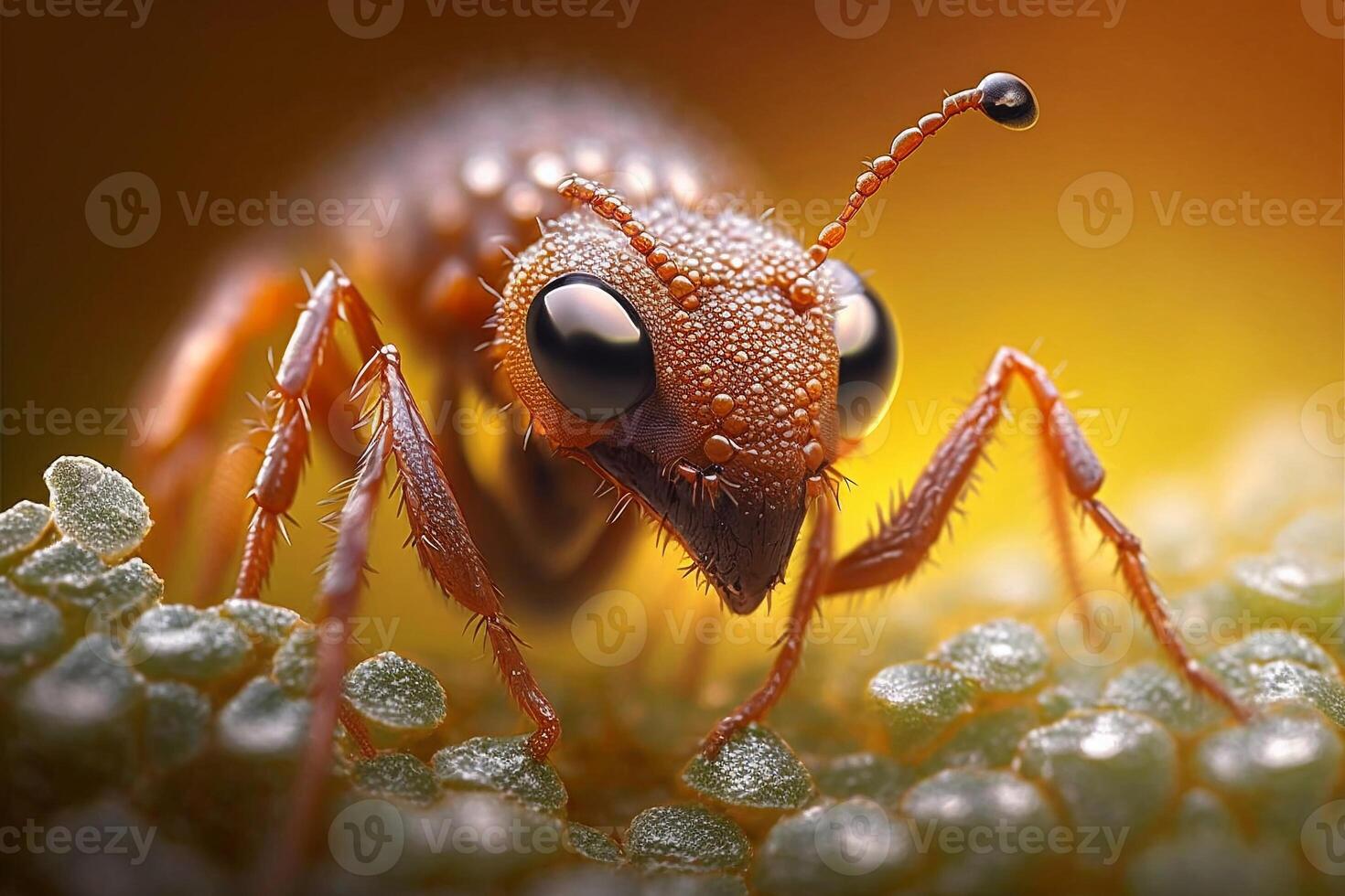 Portrait macro ant on forest AI Generate photo