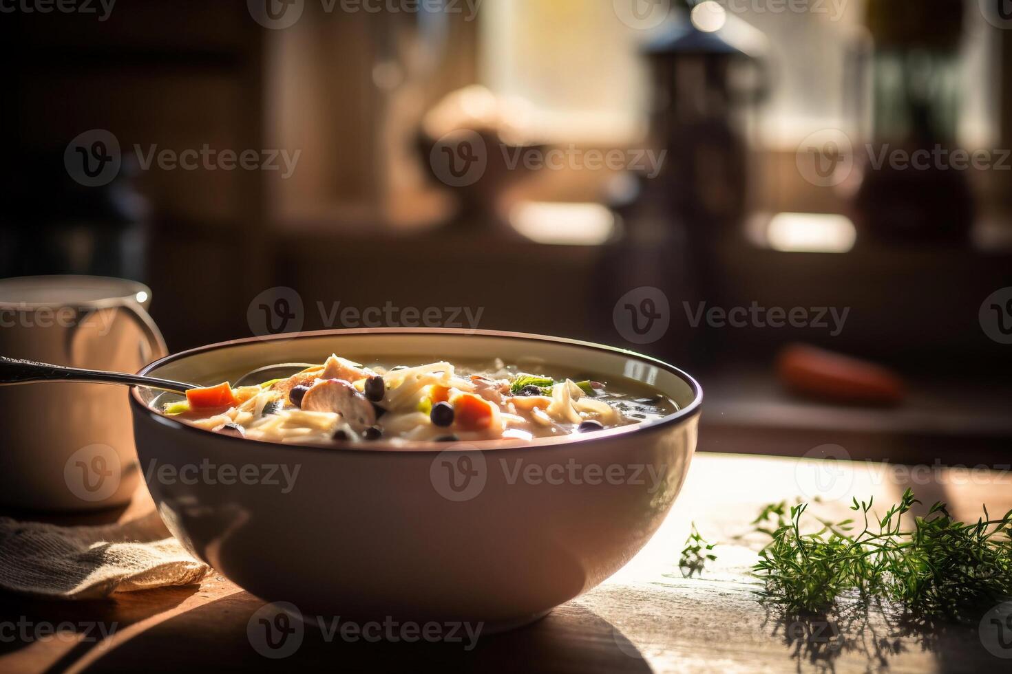 A Bowl of soup AI Generate photo