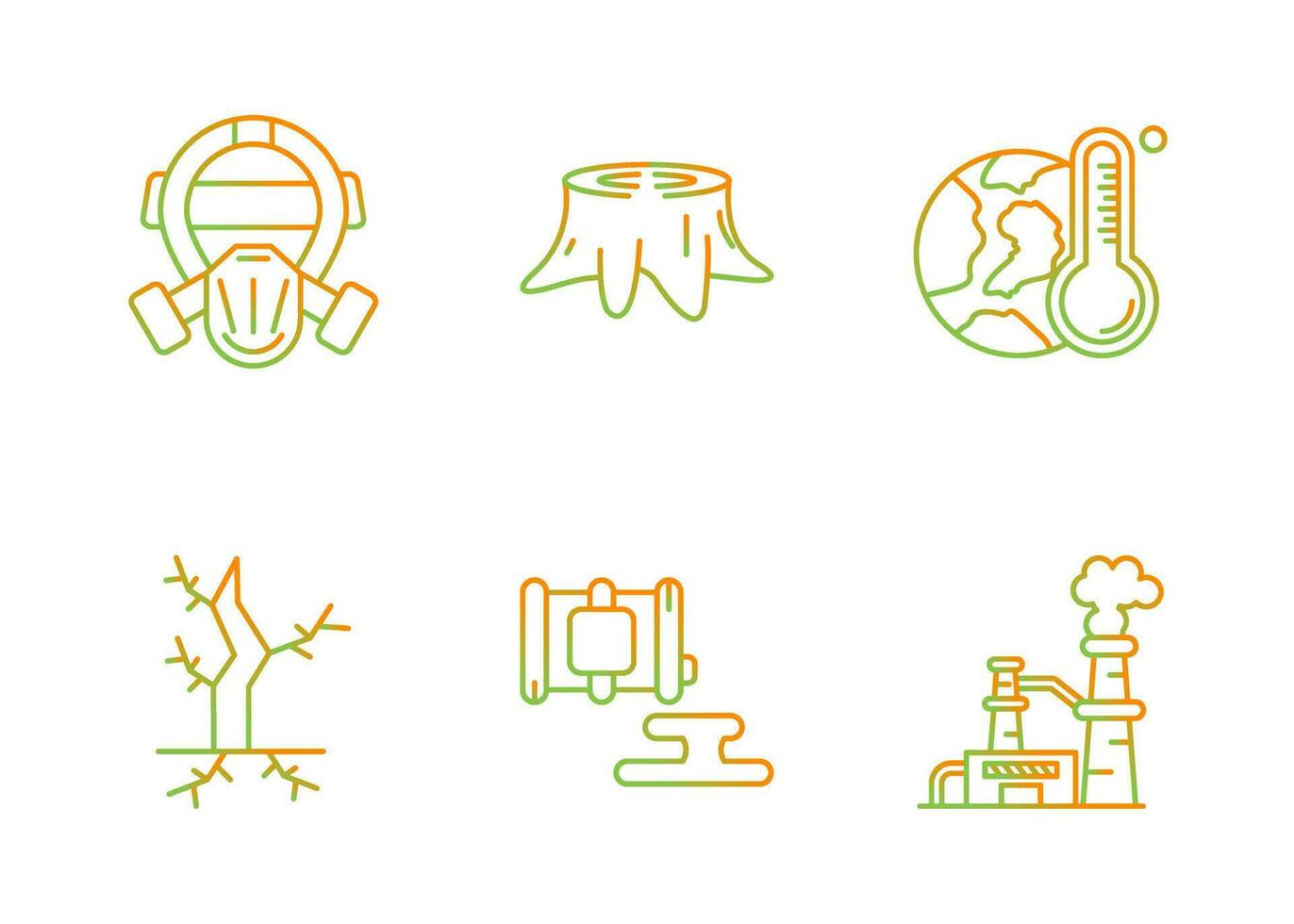 Pollution Vector Icon Set