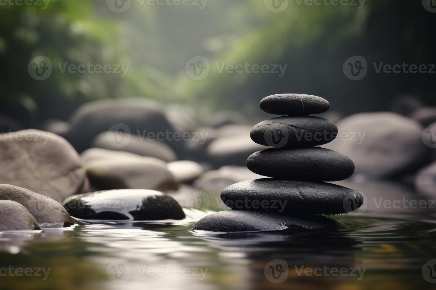 Zen basalt stone AI Generate photo