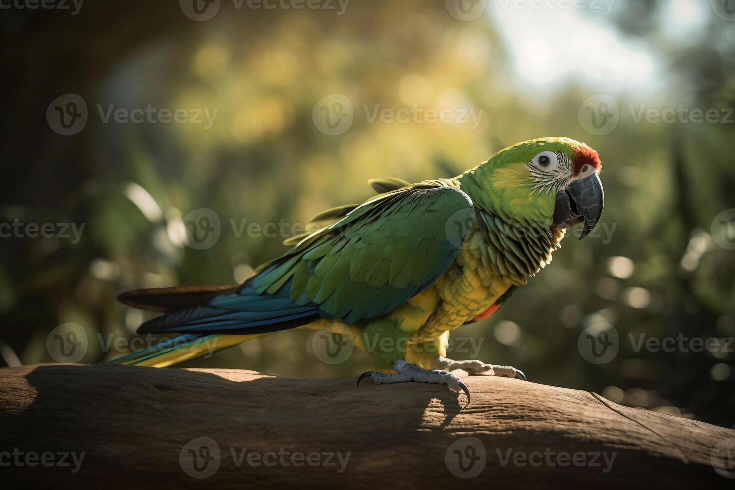 Parrot on the forest AI Generate photo
