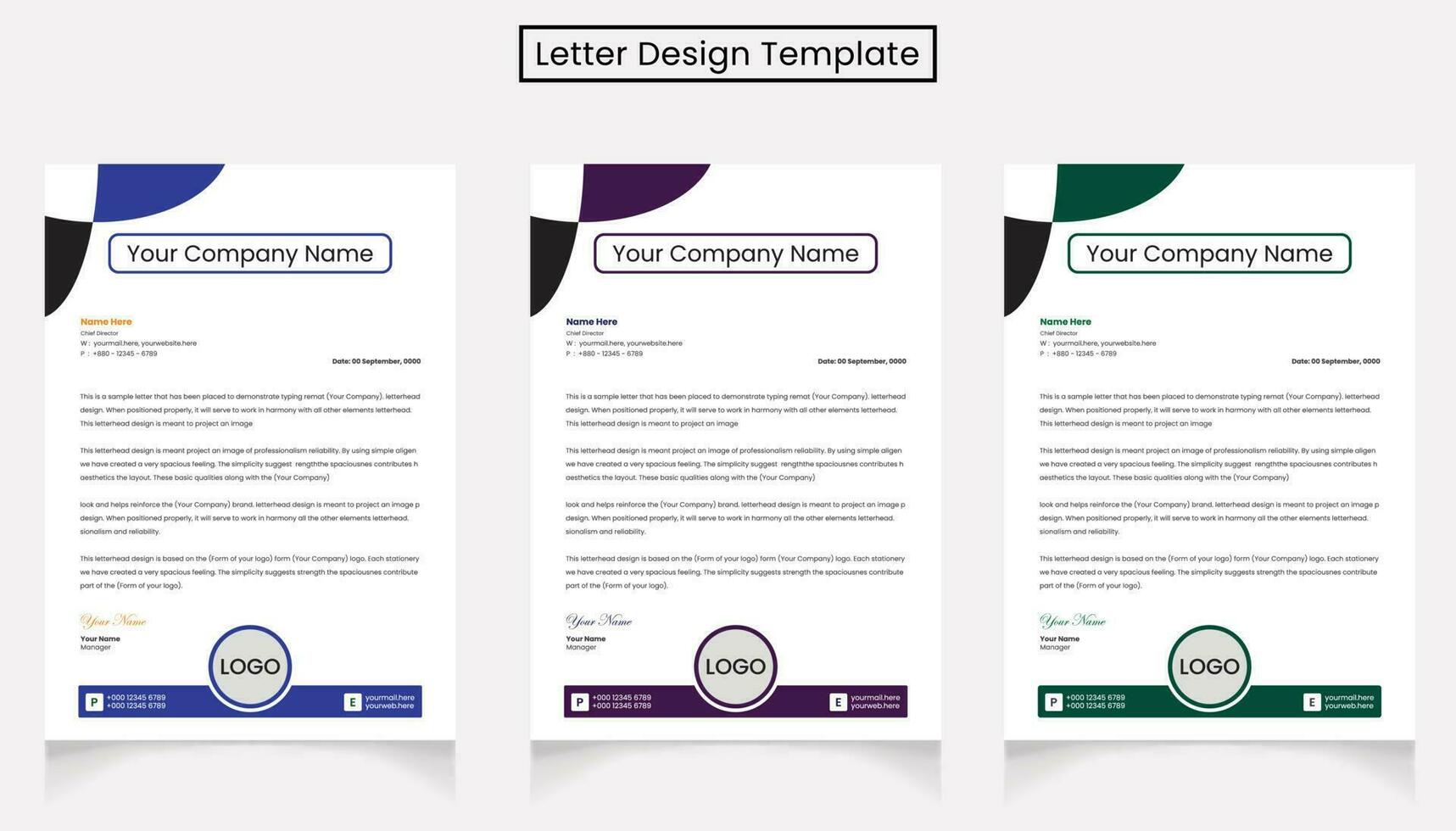 Modern Official Letter Head Design Template vector